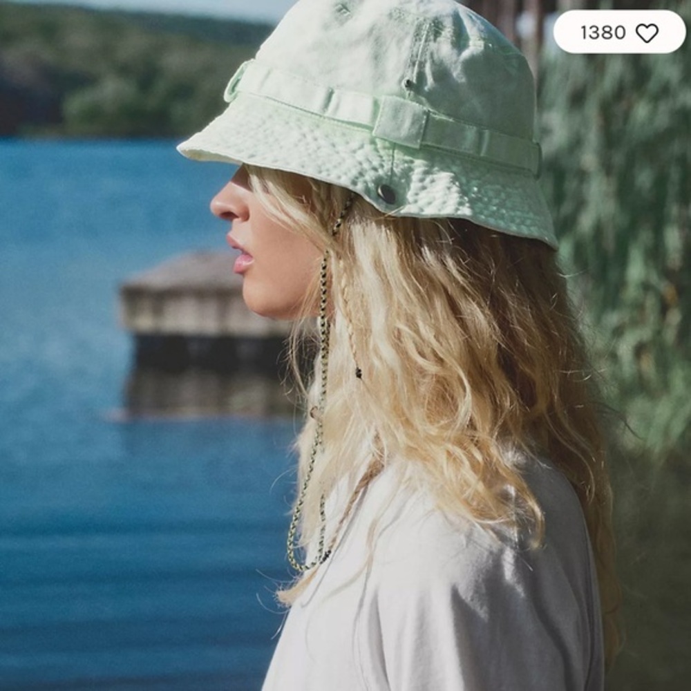 NWT Free People Bucket Hat in lime green Size O/S